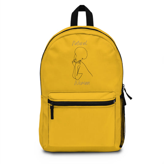 Natural Woman Cute Afro (BL) Backpack YELLOW