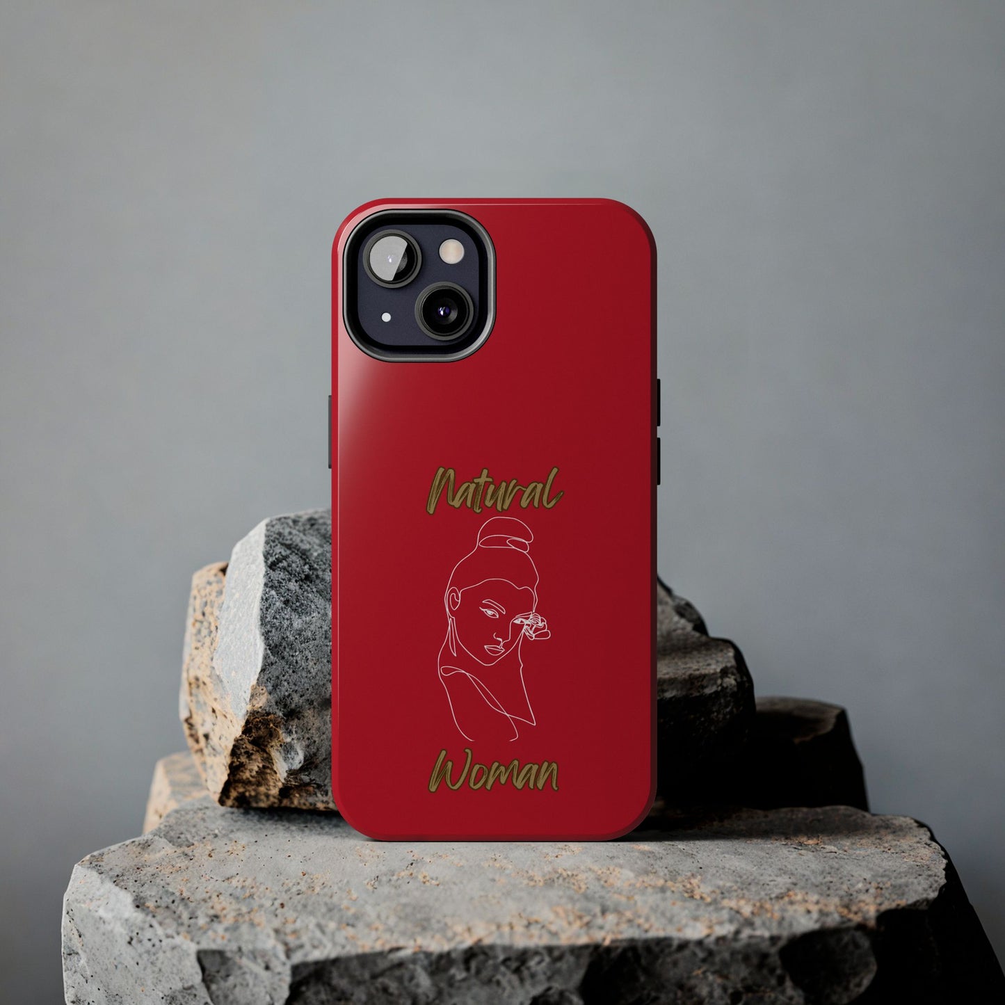 Natural Woman Sassy Bun (WL) Tough Phone Cases DARK RED