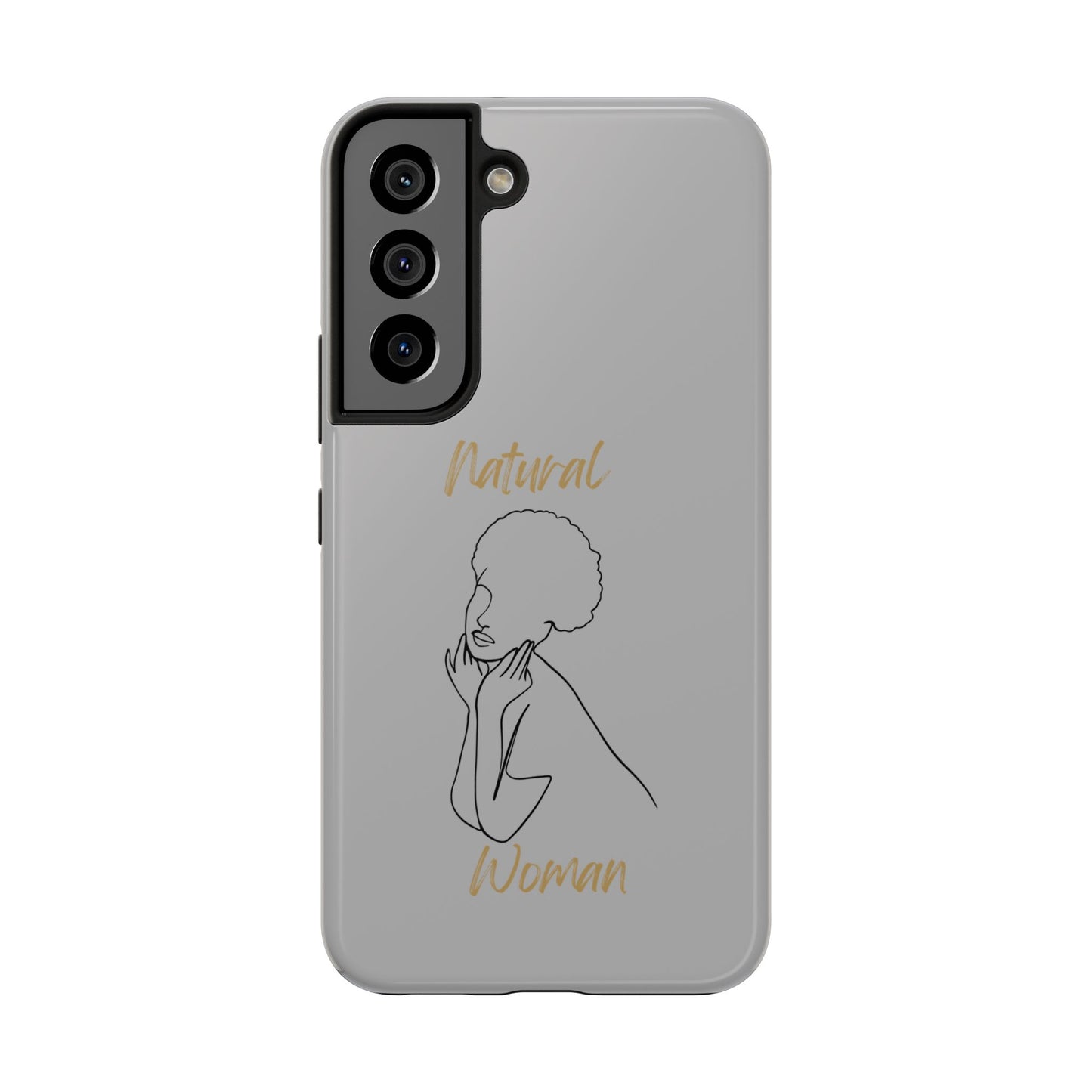 Natural Woman Cute Afro (BL)Tough Phone Cases LIGHT GREY