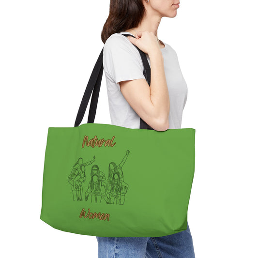 Natural Women Piggy Back (BL) Weekender Tote Bag GREEN