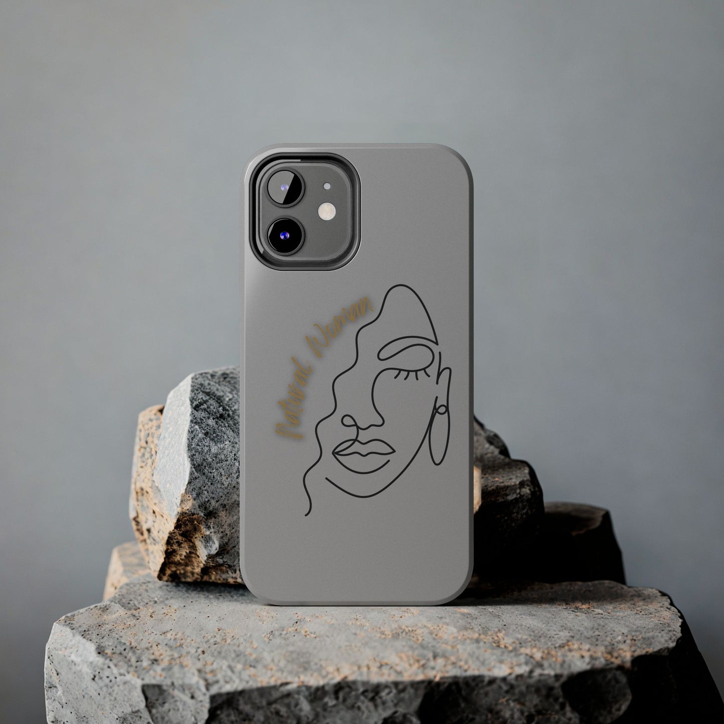 Natural Woman Half Face (BL)Tough Phone Case LIGHT GREY