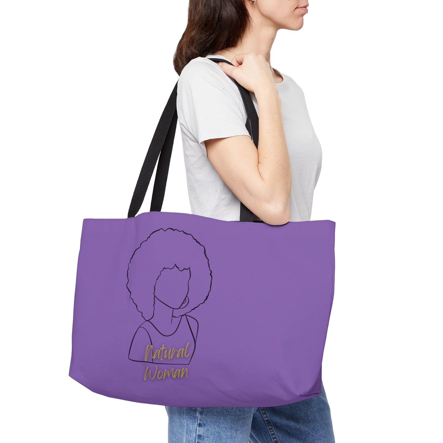 Natural Woman Afro (BL) Weekender Tote Bag LIGHT PURPLE