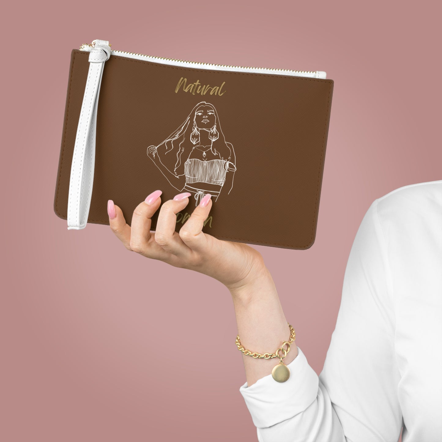 Natural Woman Thinking (WL) Clutch Bag BROWN