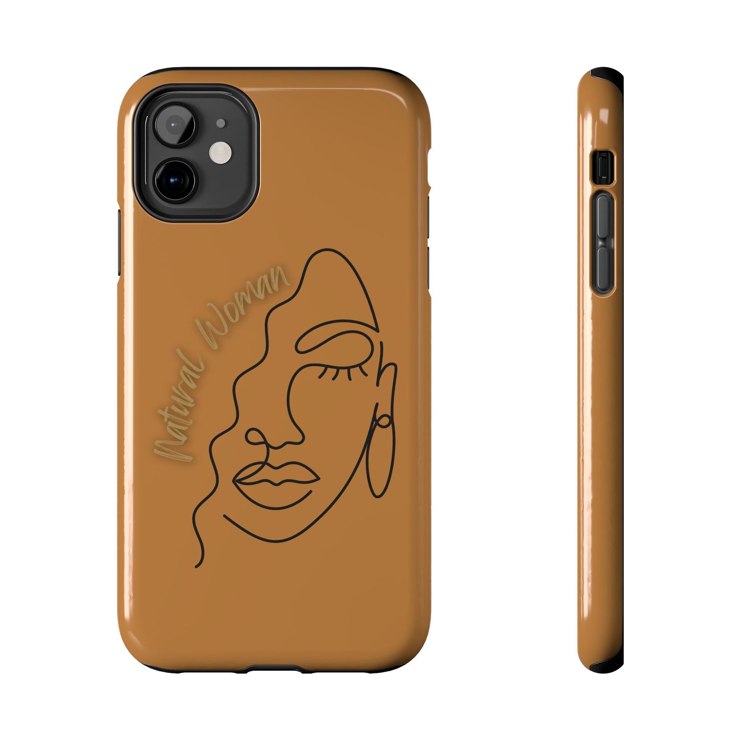 Natural Woman Half Face (BL)Tough Phone Case LIGHT BROWN