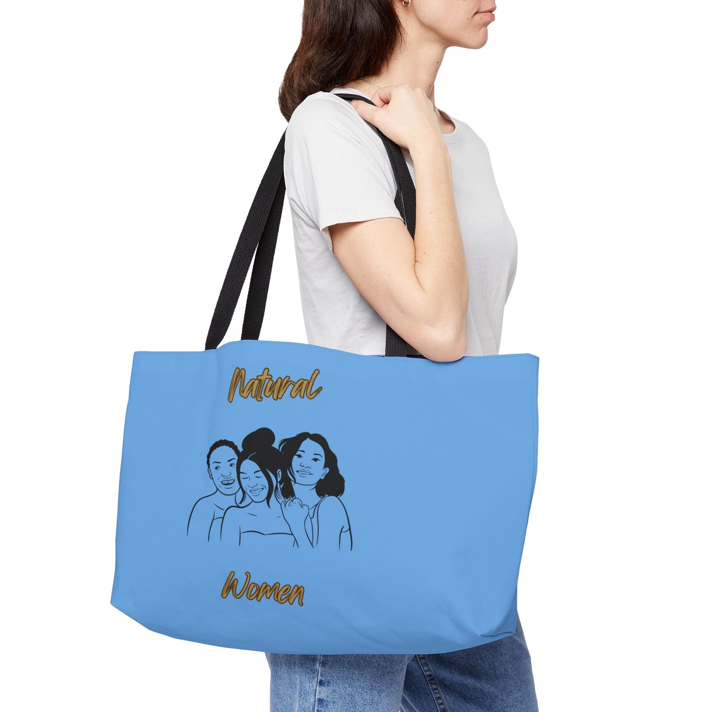 Natural Women Laughing Friends (BL) Weekender Tote Bag LIGHT BLUE