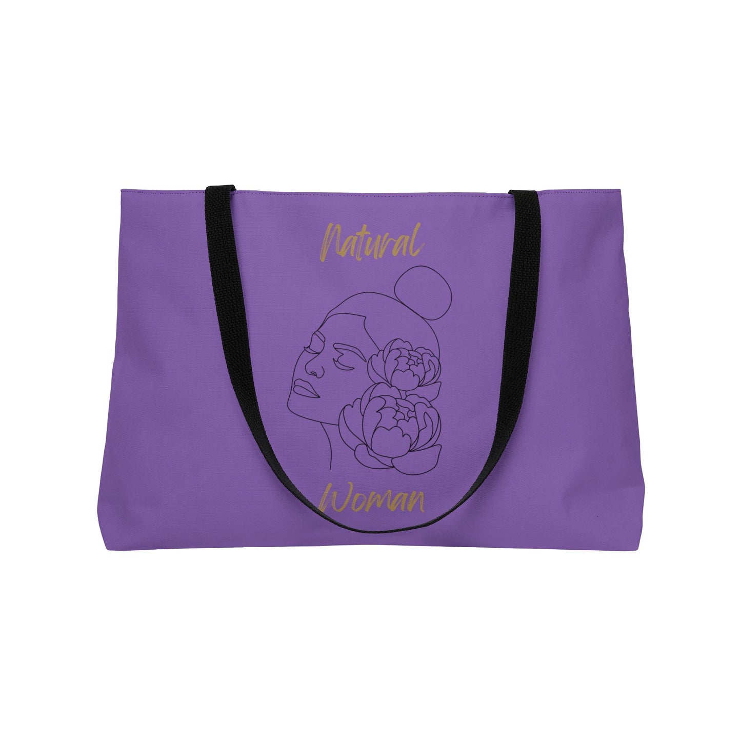 Natural Woman Bun Flower (BL) Weekender Tote Bag LIGHT PURPLE