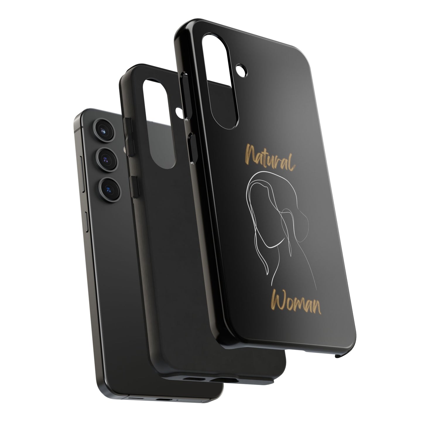 Natural Woman Hanging Hair (WL) Tough Phone Cases BLACK