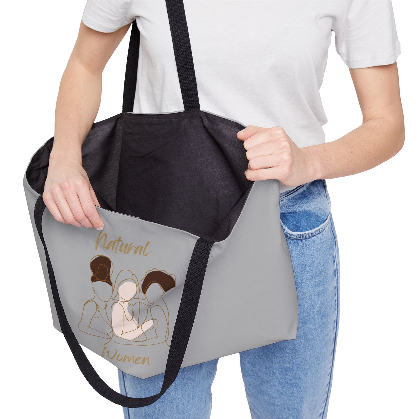Natural Women Friends (BL) Weekender Tote Bag LIGHT GREY