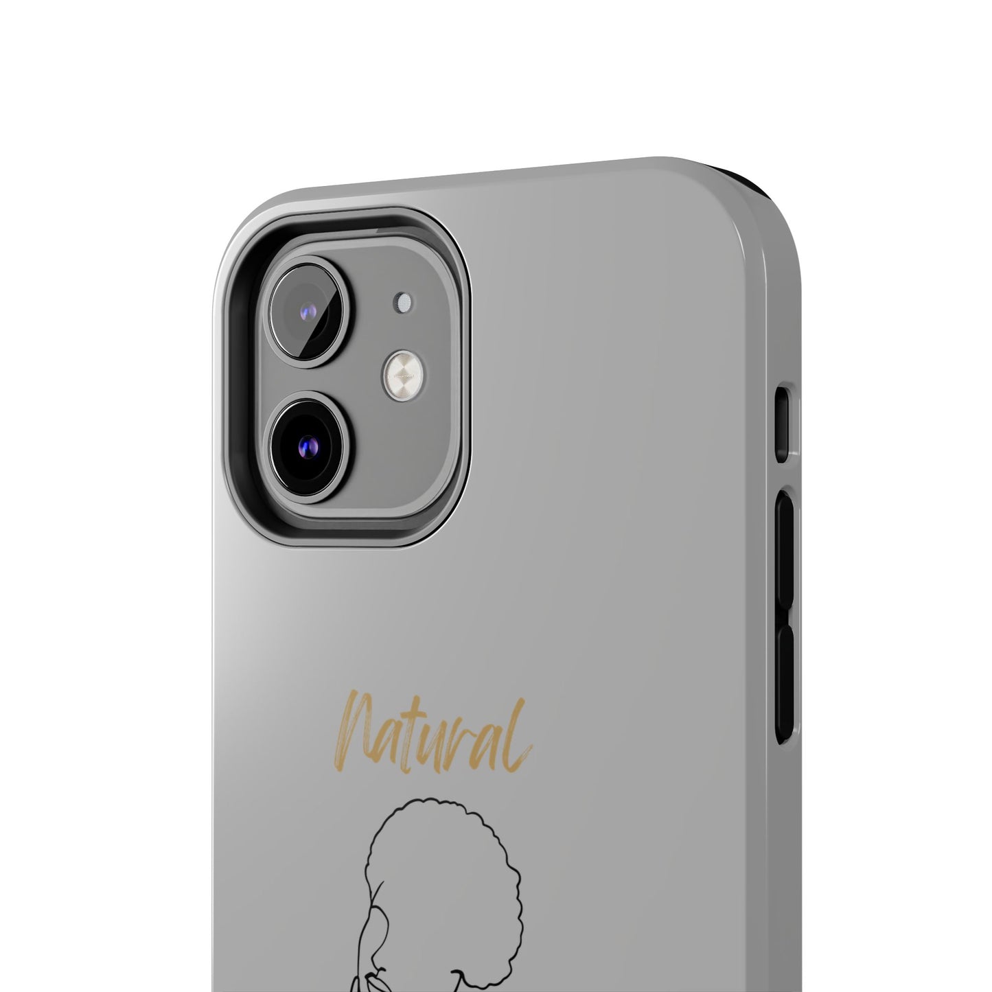 Natural Woman Cute Afro (BL)Tough Phone Cases LIGHT GREY