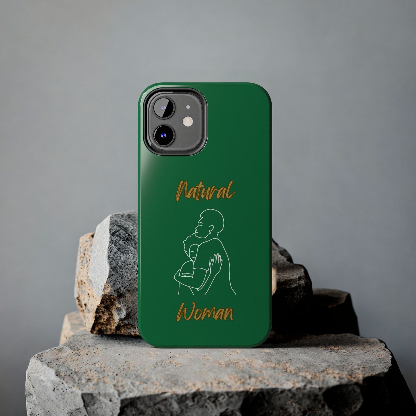 Natural Woman Safe With Momma (WL) Tough Phone Cases DARK GREEN