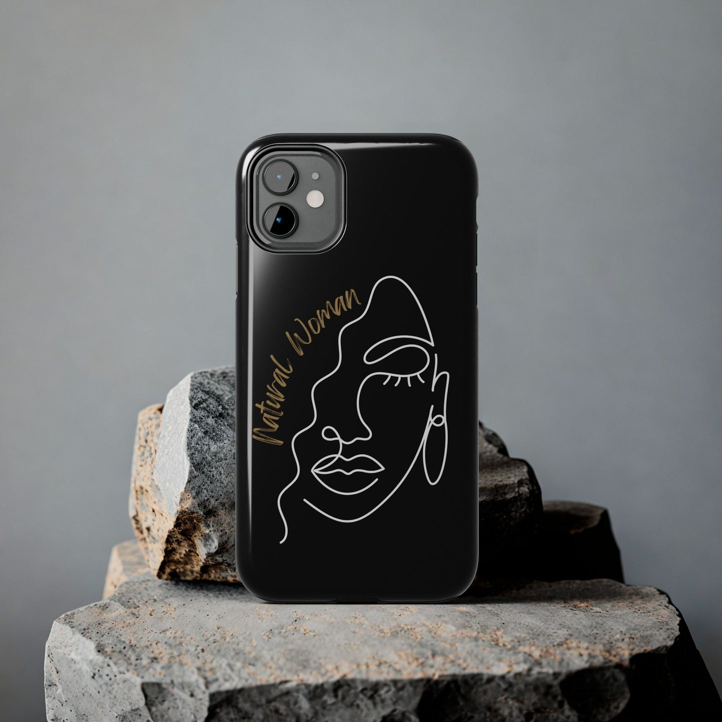 Natural Woman Half Face (WL)Tough Phone Case BLACK