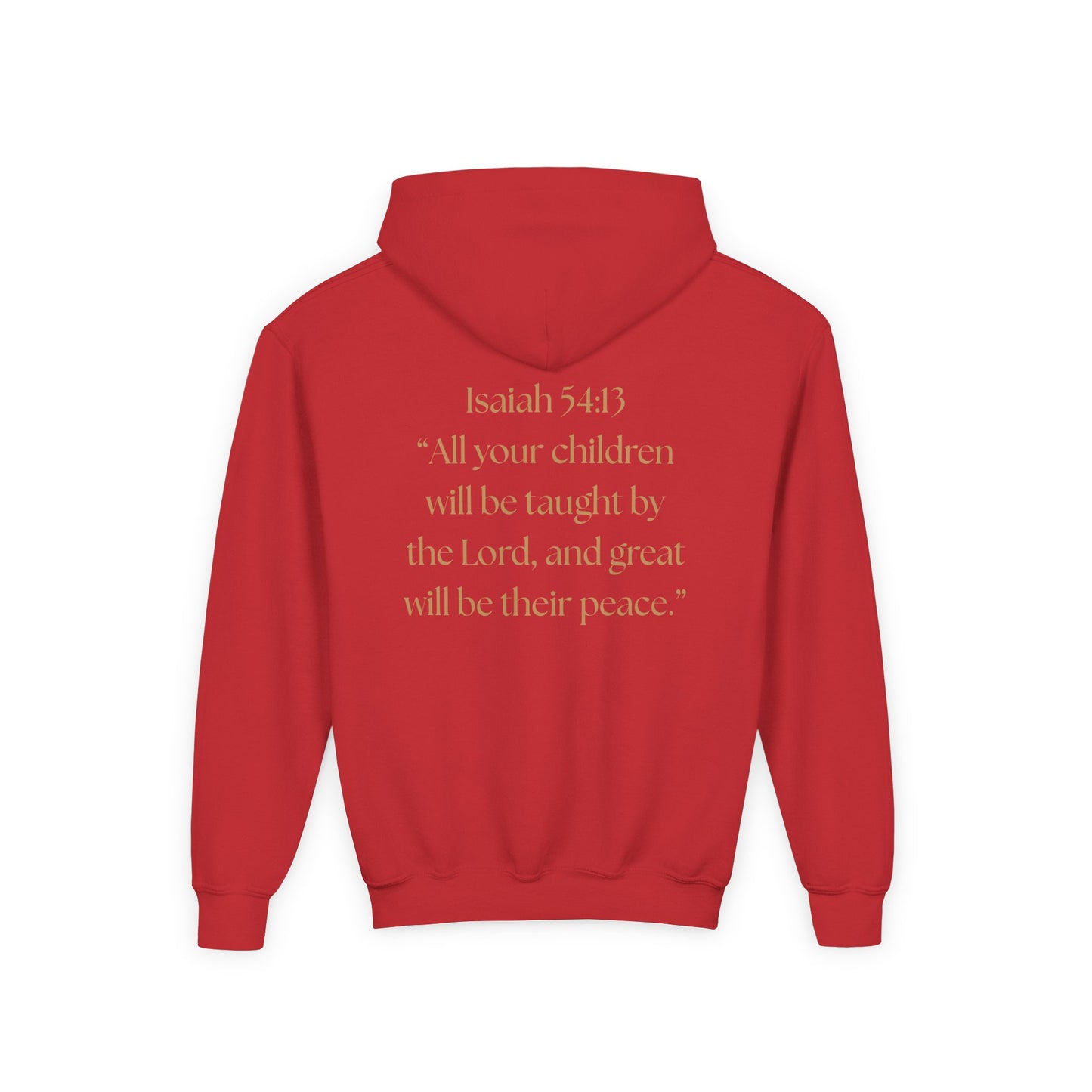 "Children of the King" Hoodie — WHITE Lion Design (Isaiah 54:13)