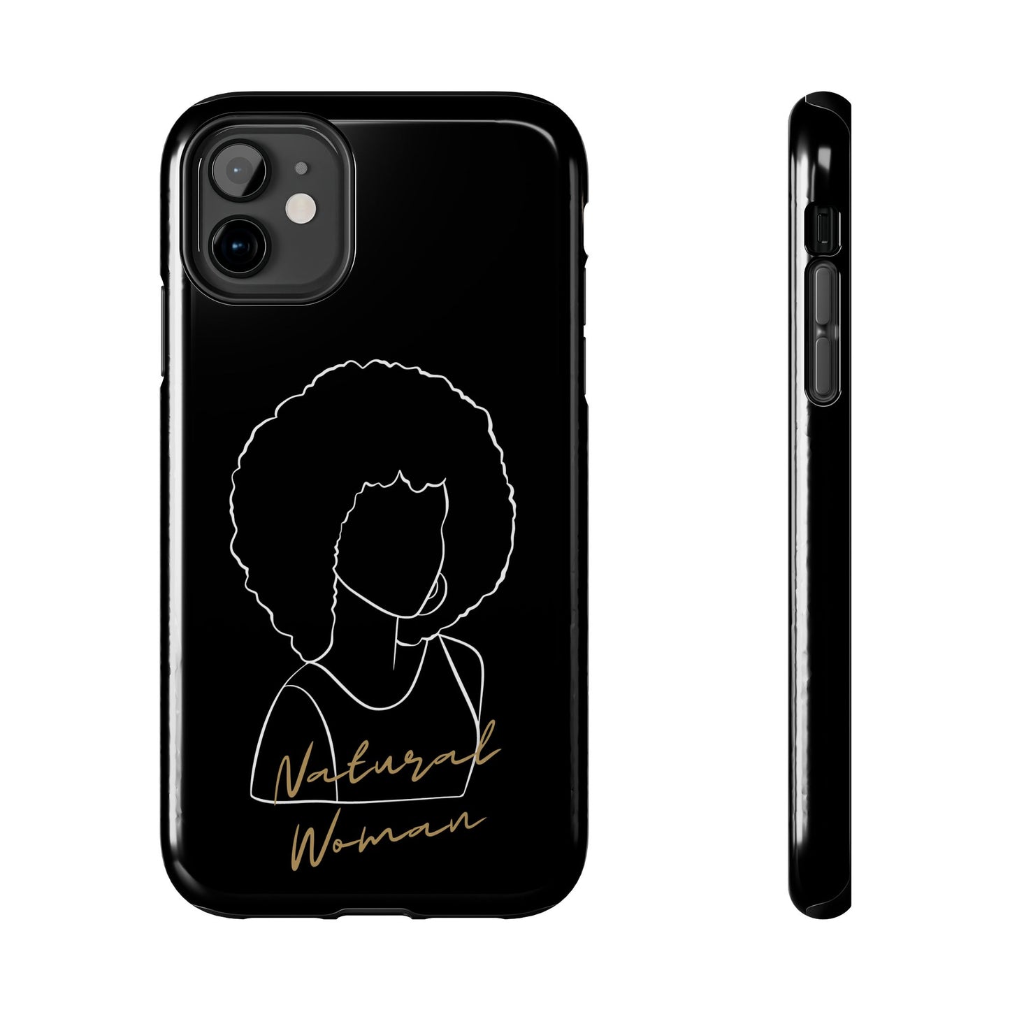 Natural Woman Afro (WL) Tough Phone Case BLACK