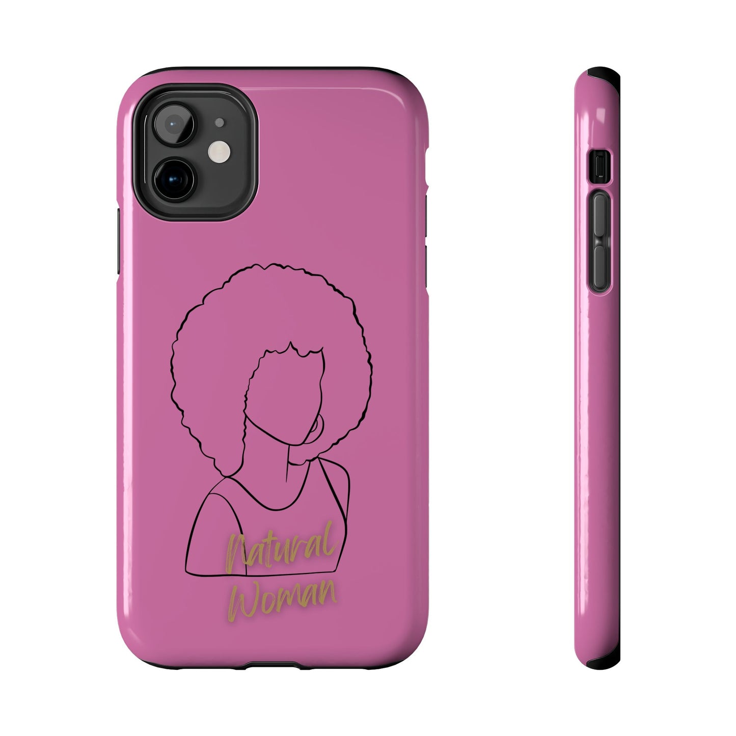 Natural Woman Afro (BL)Tough Phone Cases LIGHT PINK