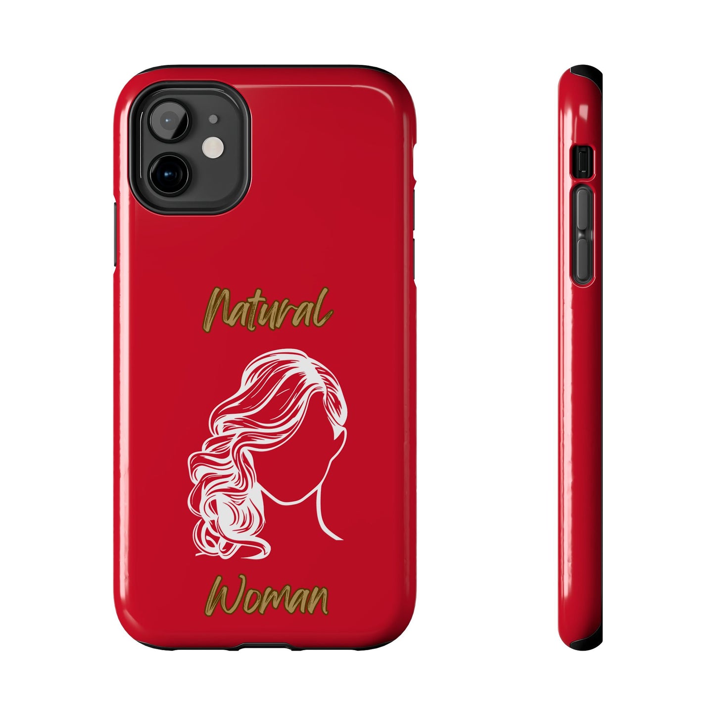 Natural Woman Long Curl (WL)Tough Phone Cases DARK RED