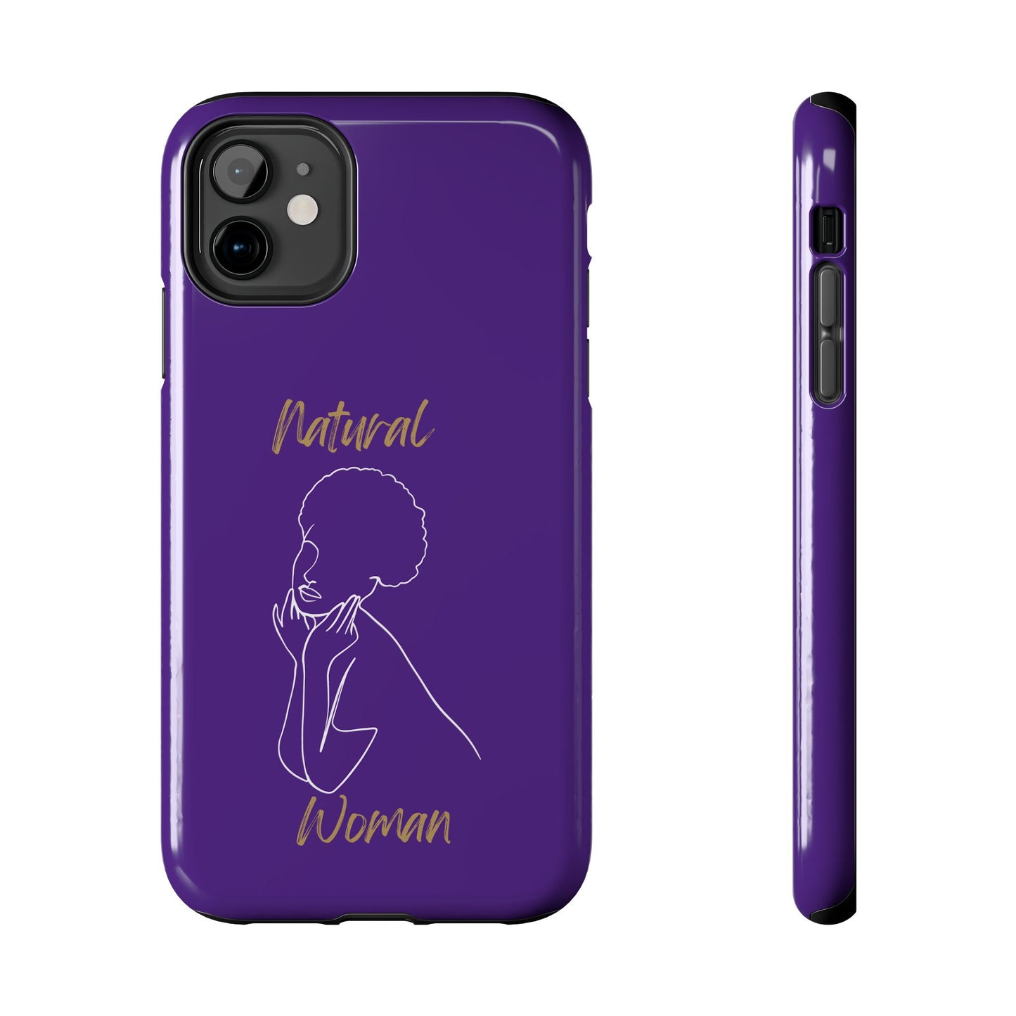 Natural Woman Cute Afro (WL)Tough Phone Cases PURPLE