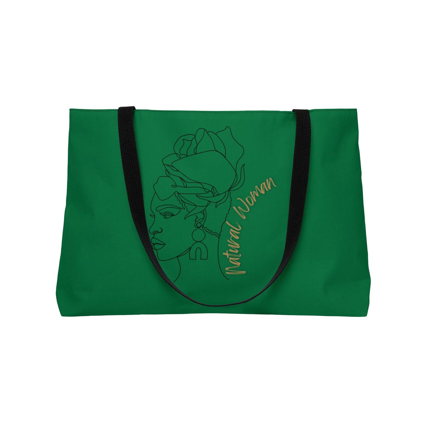 Natural Woman Flower Wrap (BL) Weekender Tote Bag DARK GREEN
