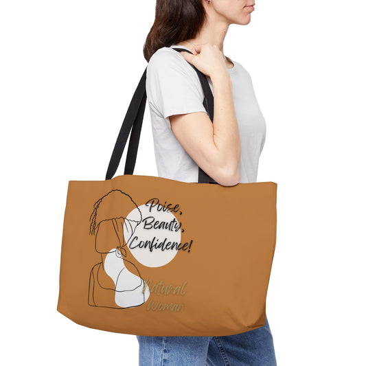 Natural Woman Puff (BL) Weekender Tote Bag LIGHT BROWN