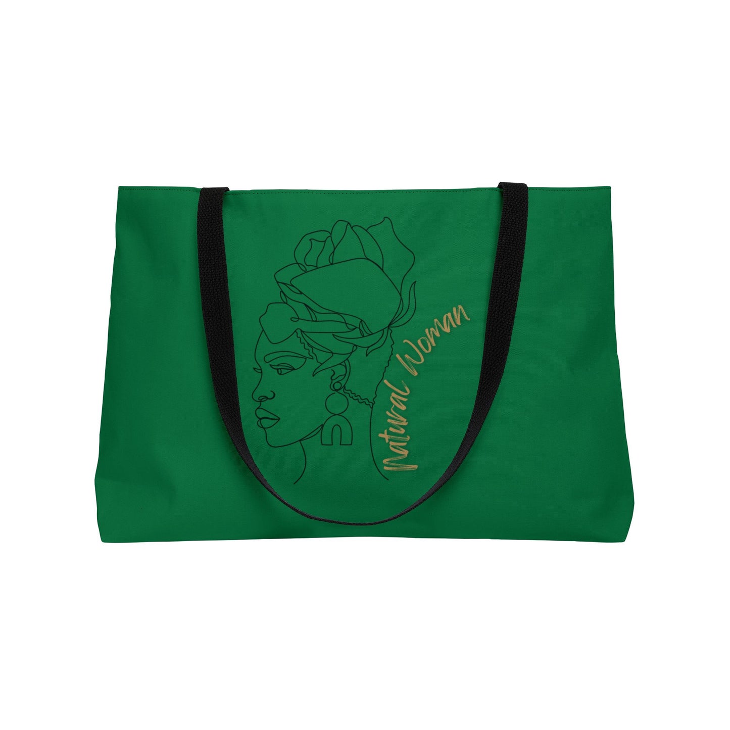 Natural Woman Flower Wrap (BL) Weekender Tote Bag DARK GREEN