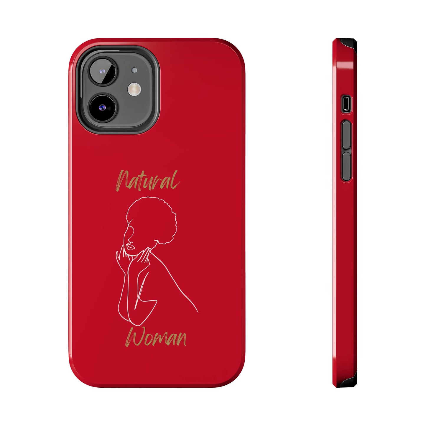 Natural Woman Cute Afro(WL)Tough Phone Cases DARK RED