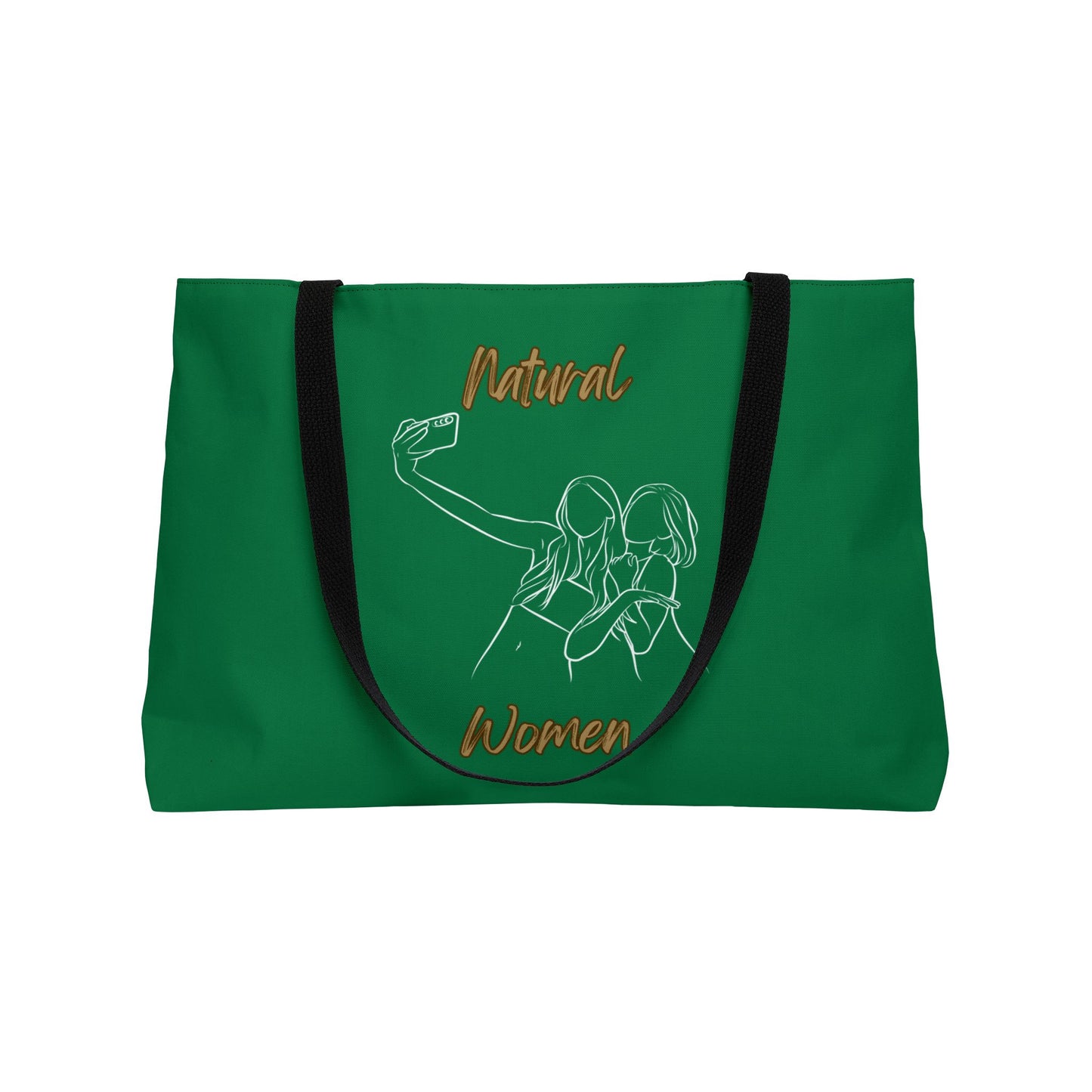 Natural Women Friends Selfie (WL) Weekender Tote Bag DARK GREEN