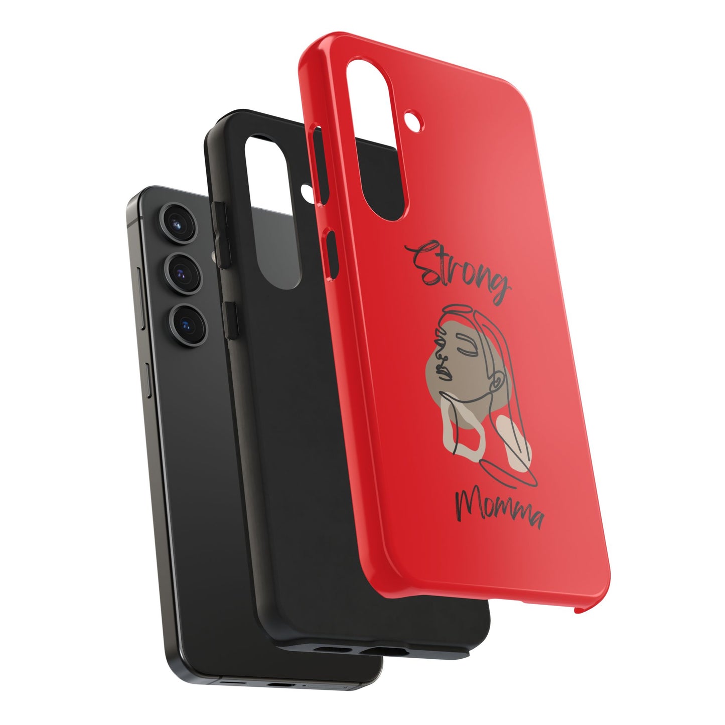 STRONG MOMMA Samsung Galaxy Tough Phone Cases (BL) Red
