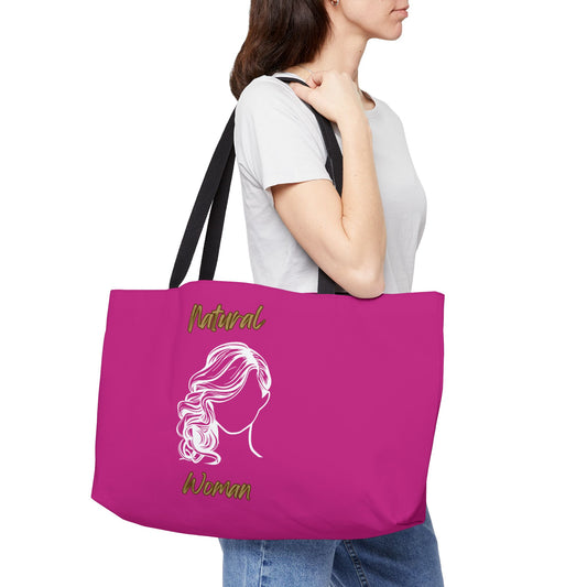 Natural Woman Long Curl (WL) Weekender Tote Bag PINK