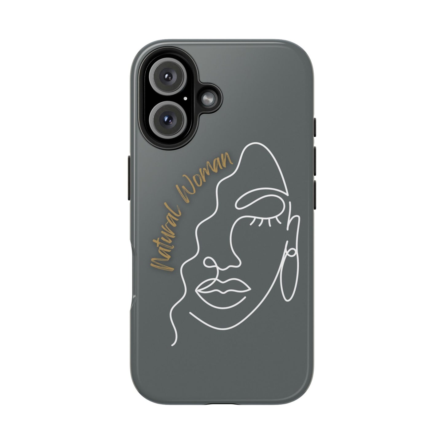Natural Woman Half Face (WL)Tough Phone Case DARK GREY