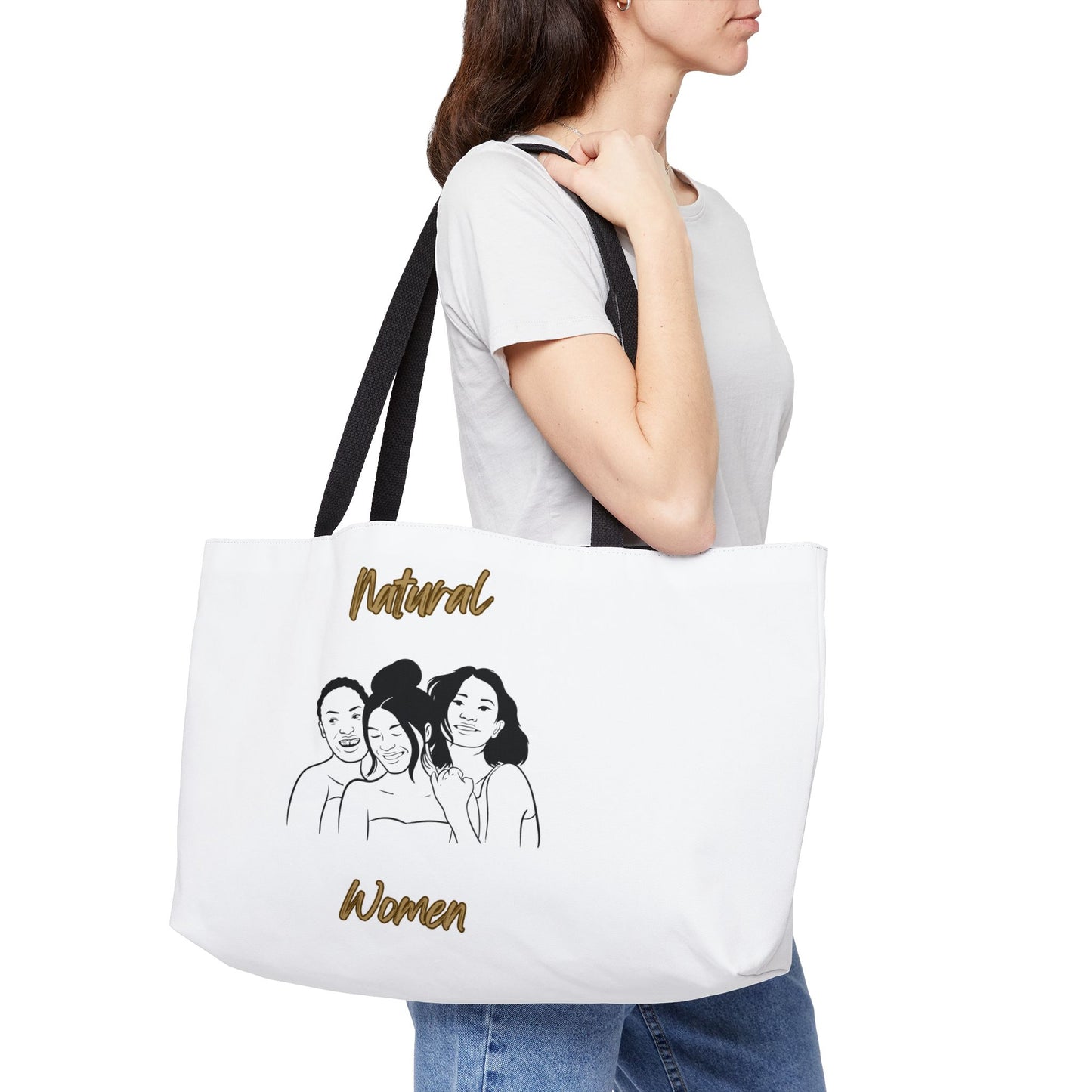 Natural Women Laughing Friends (BL) Weekender Tote Bag WHITE