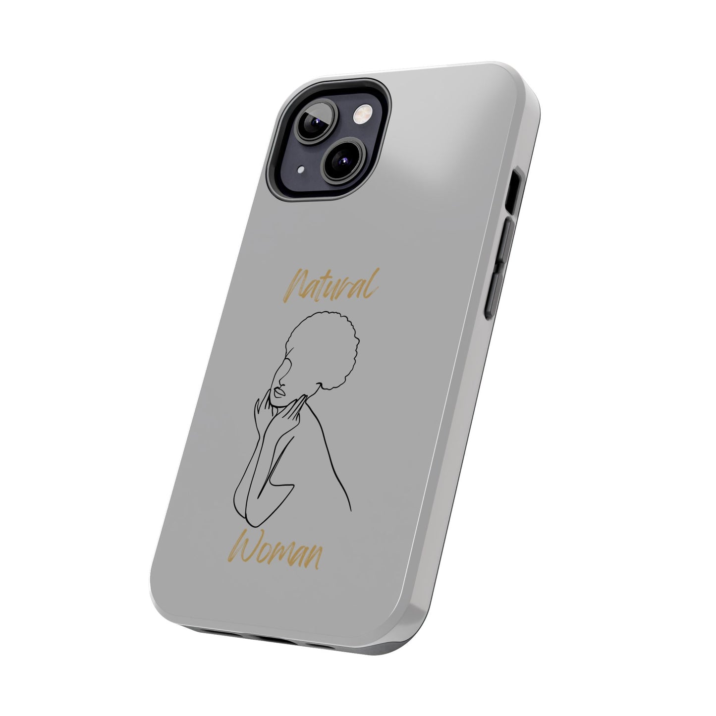 Natural Woman Cute Afro (BL)Tough Phone Cases LIGHT GREY