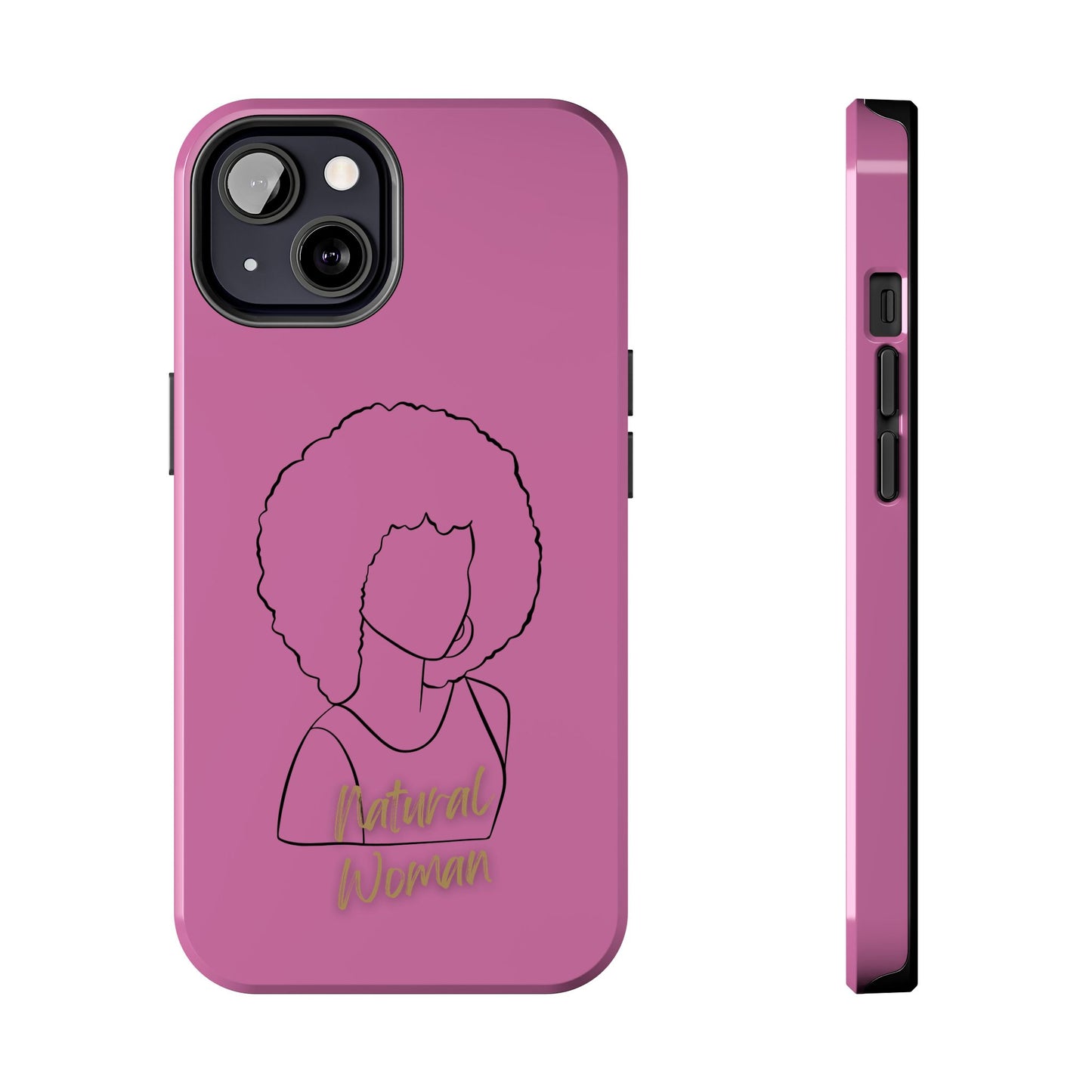 Natural Woman Afro (BL)Tough Phone Cases LIGHT PINK