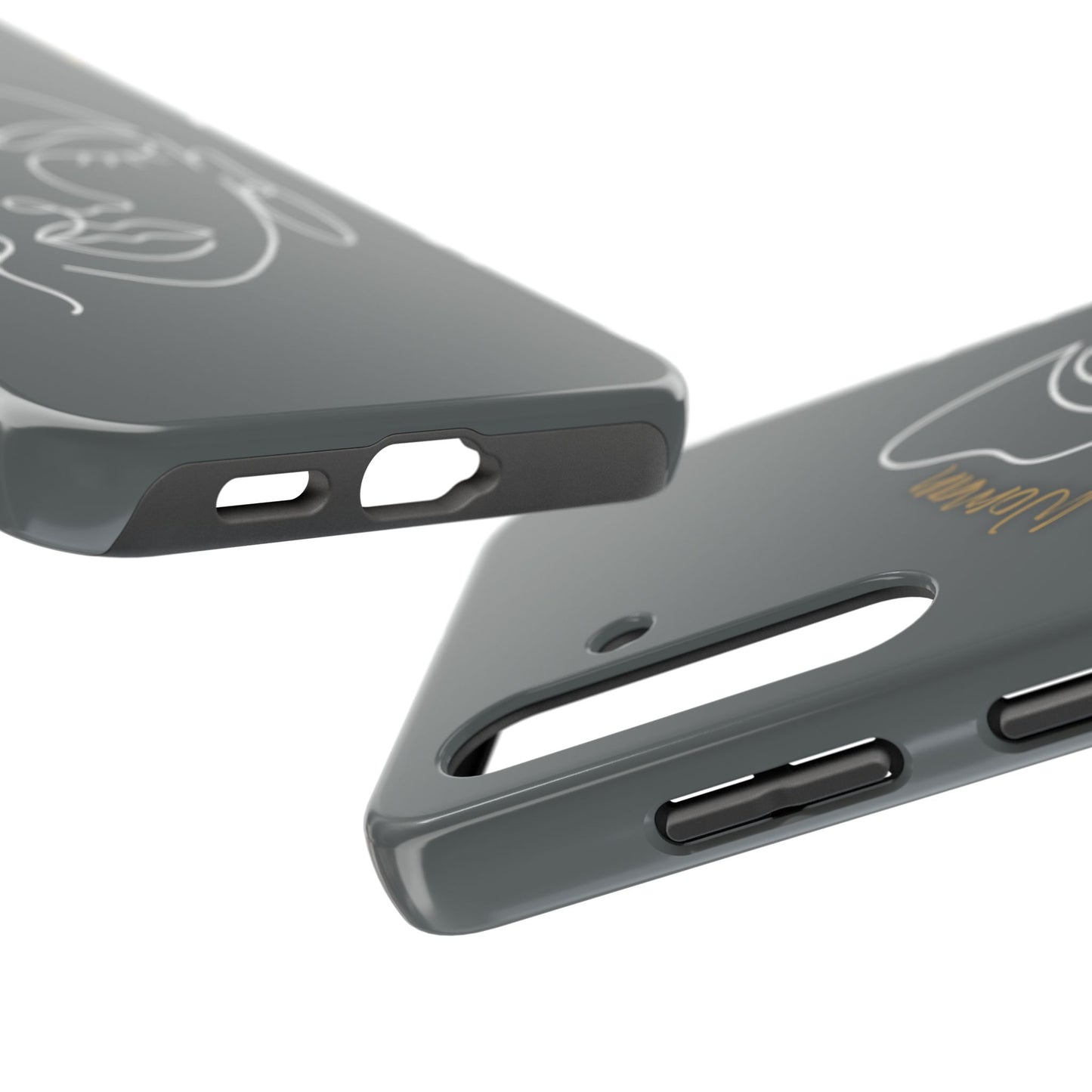 Natural Woman Half Face (WL)Tough Phone Case DARK GREY