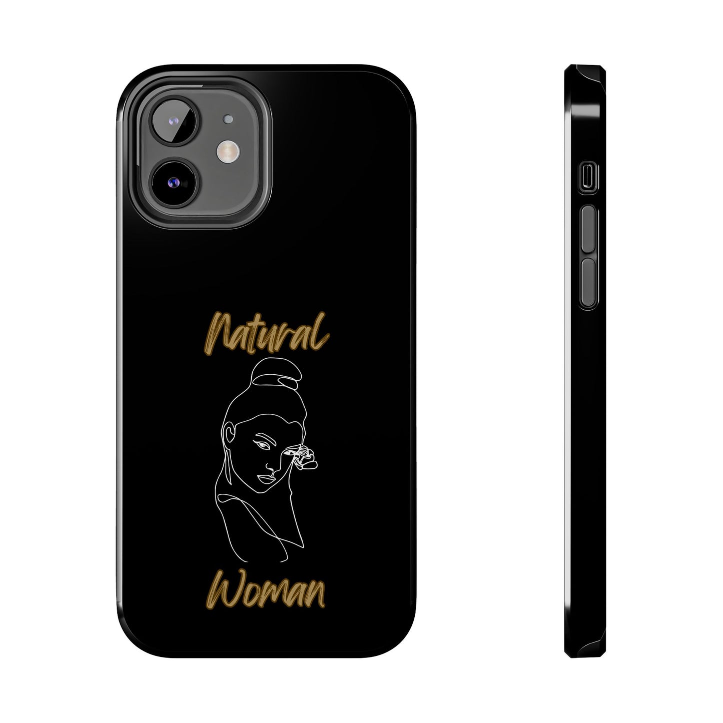 Natural Woman Sassy Bun (WL) Tough Phone Cases BLACK