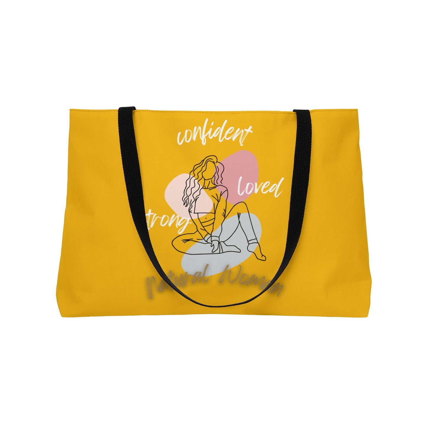 Natural Woman Strong Confident Loved (WL) Weekender Tote Bag YELLOW