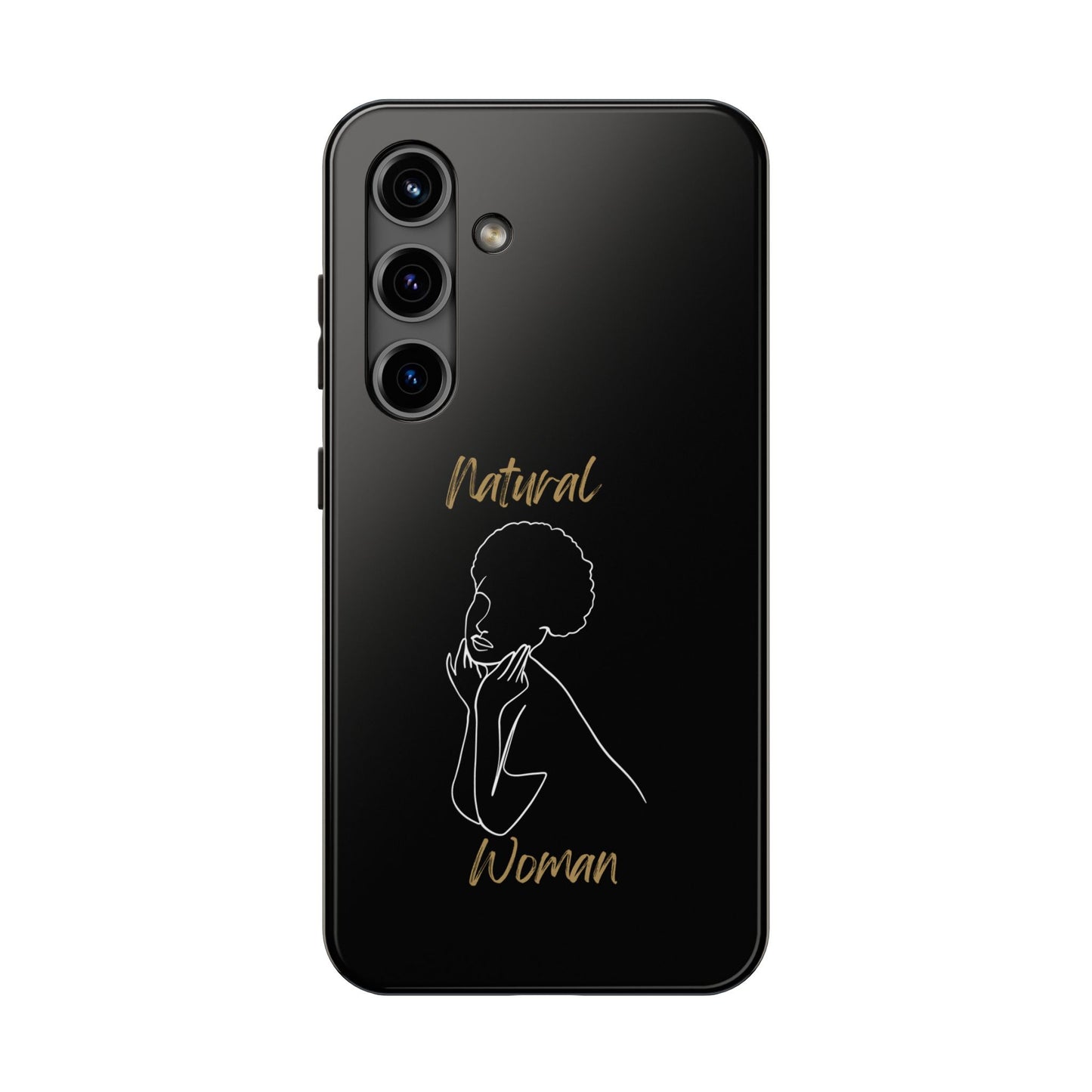 Natural Woman Cute Afro(WL)Tough Phone Cases BLACK