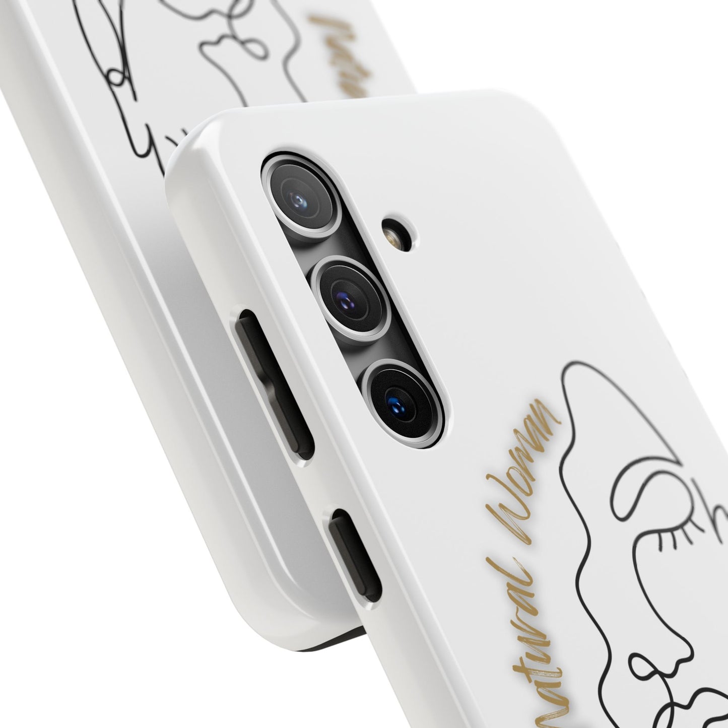 Natural Woman Half Face (BL)Tough Phone Case WHITE