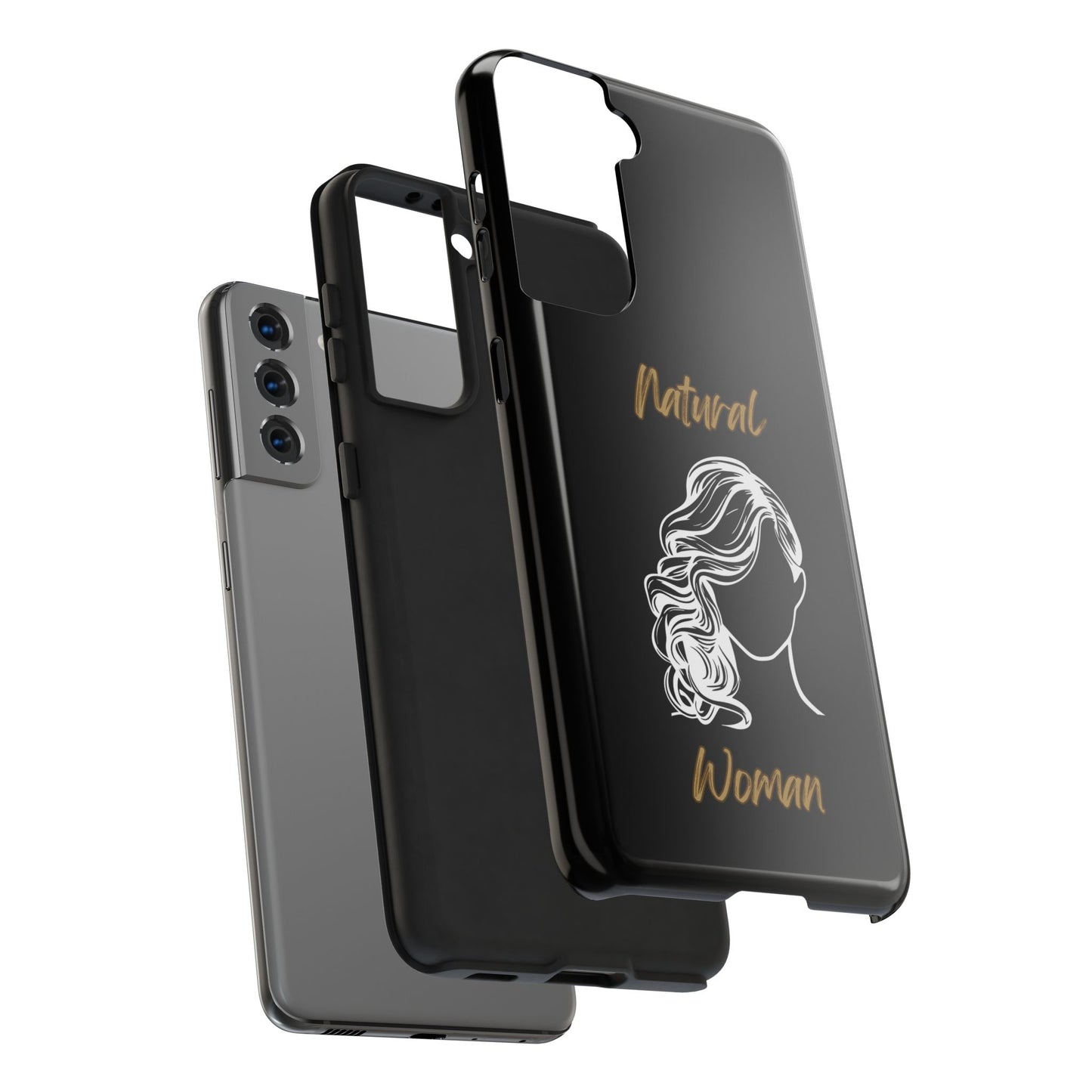 Natural Woman Long Curl (WL)Tough Phone Cases BLACK