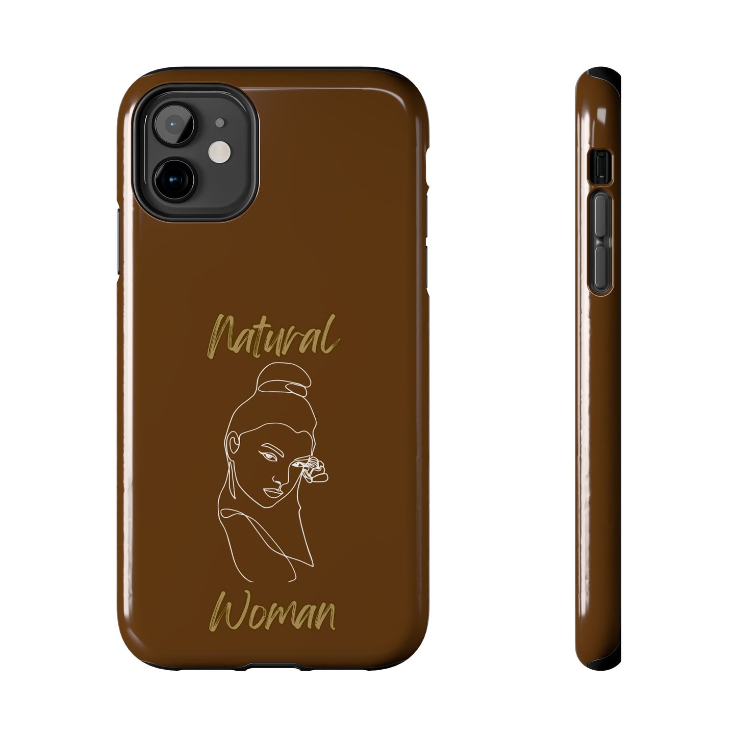 Natural Woman Sassy Bun (WL) Tough Phone Cases BROWN