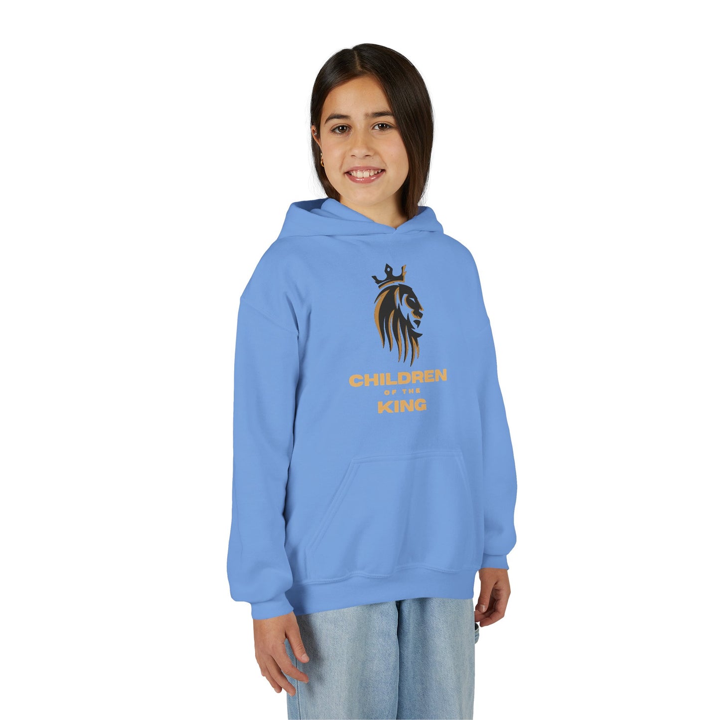 "Children of the King" Hoodie - BLACK Lion Design with Isaiah 54:13