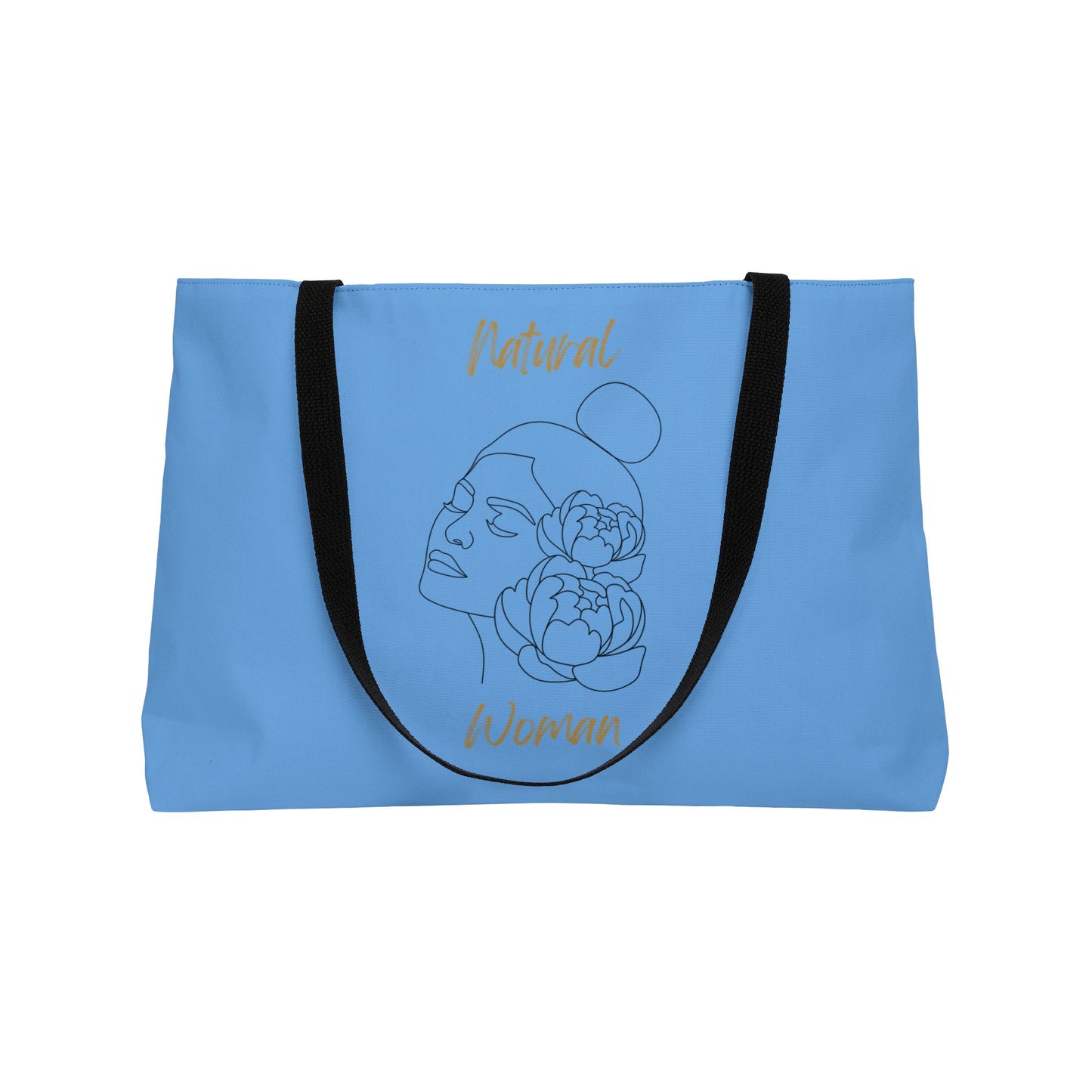 Natural Woman Bun Flower (BL) Weekender Tote Bag LIGHT BLUE