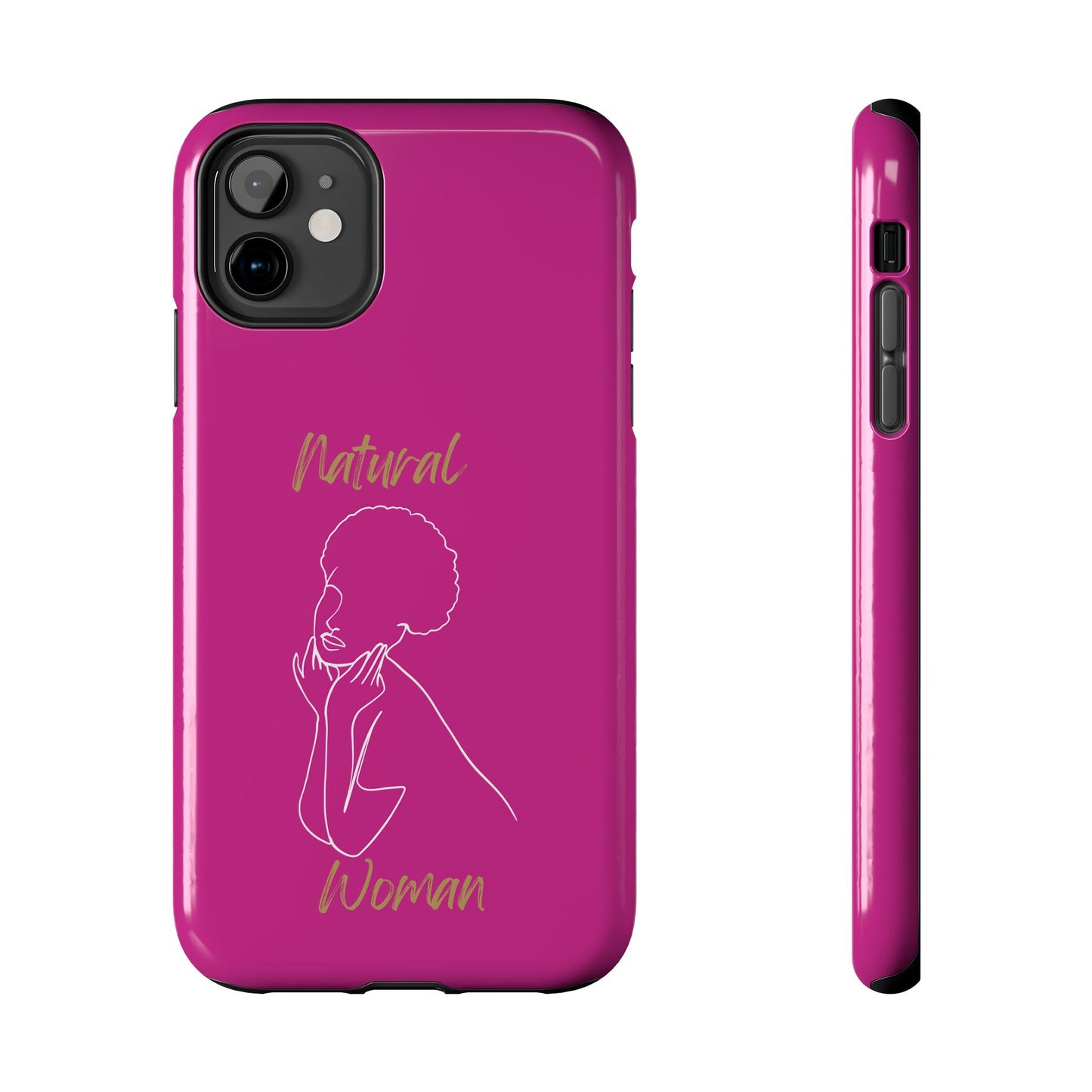 Natural Woman Cute Afro (WL)Tough Phone Cases PINK