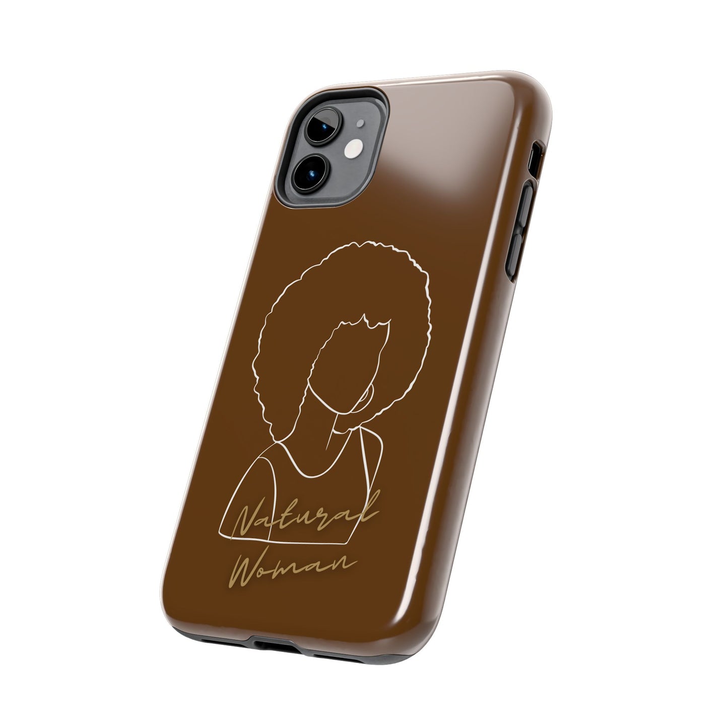 Natural Woman Afro (WL)Tough Phone Cases BROWN