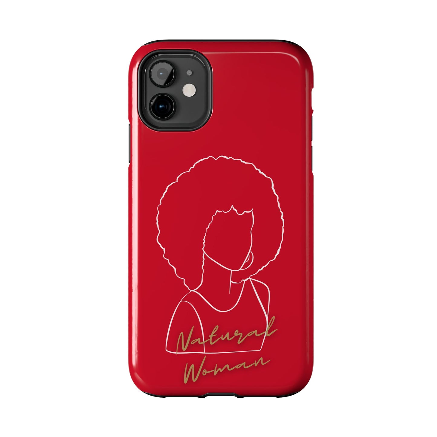 Natural Woman Afro (WL) Tough Phone Case DARK RED