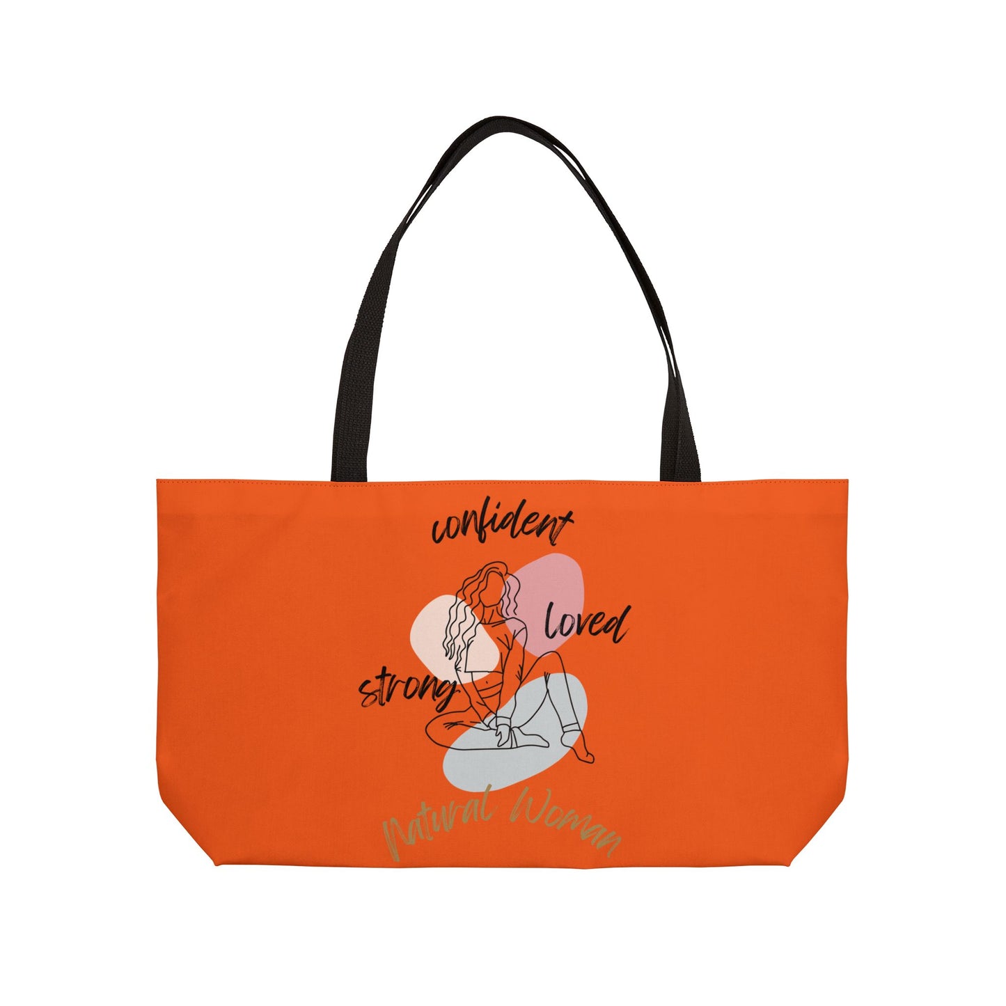 Natural Woman Strong Confident Loved (BL) Weekender Tote Bag ORANGE