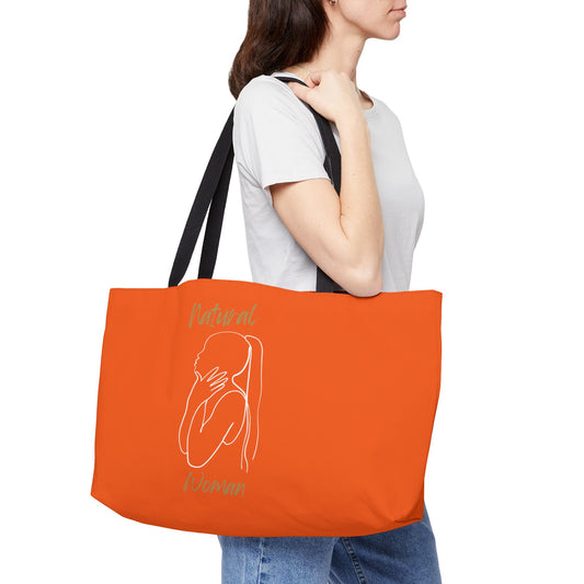 Natural Woman Ponytail (WL) Weekender Tote Bag ORANGE