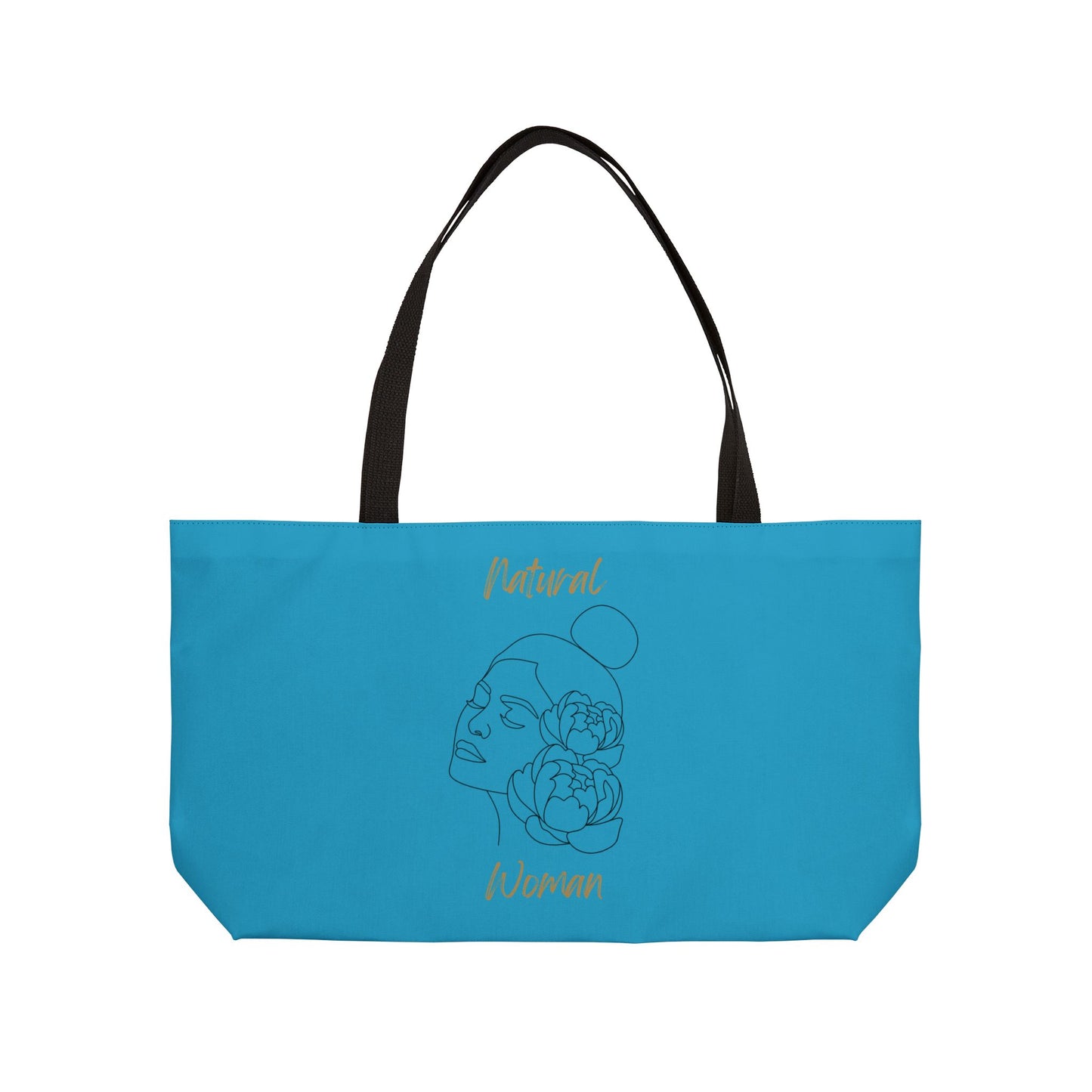 Natural Woman Bun Flower (BL) Weekender Tote Bag TURQUOISE
