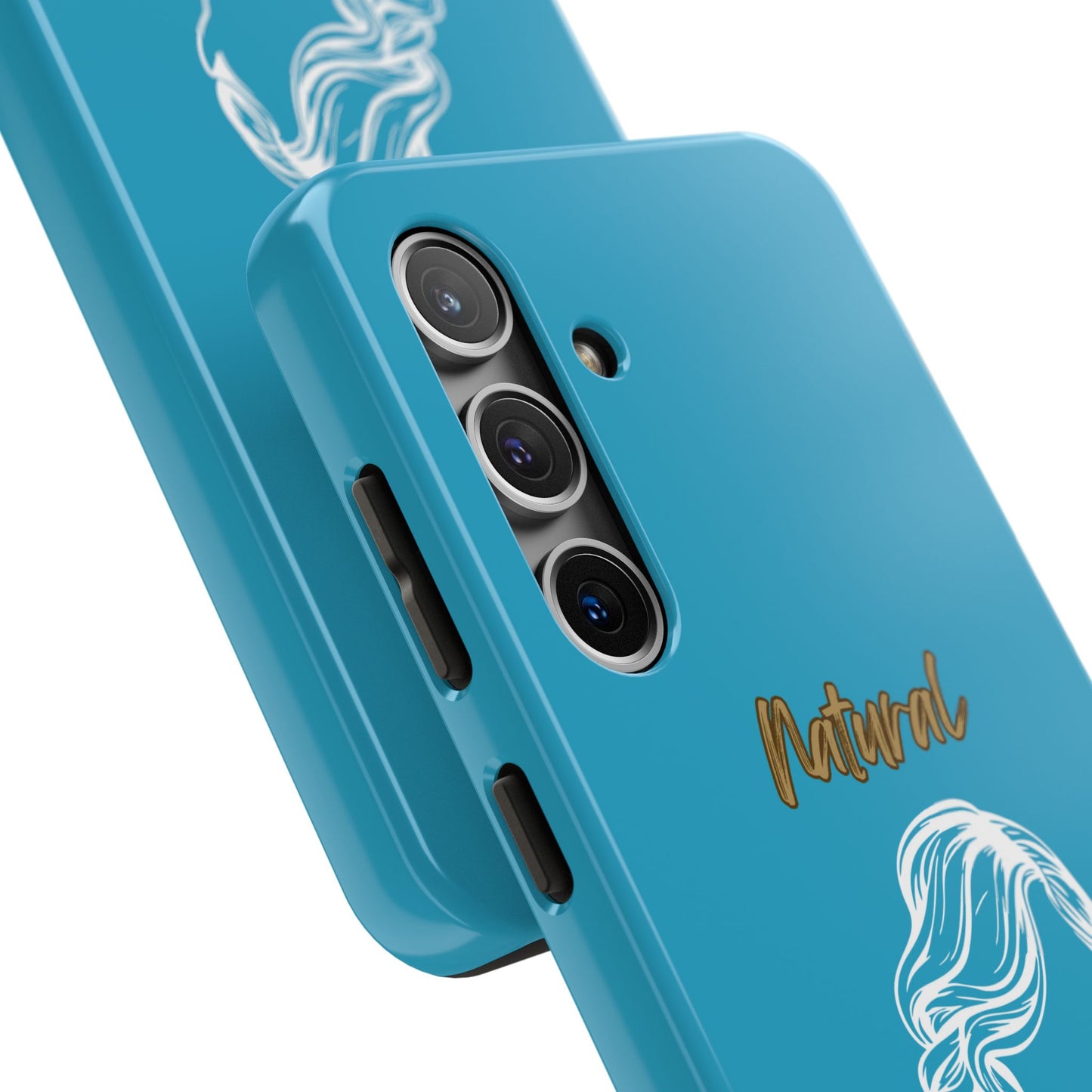 Natural Woman Long Curl (WL)Tough Phone Cases TURQUOISE