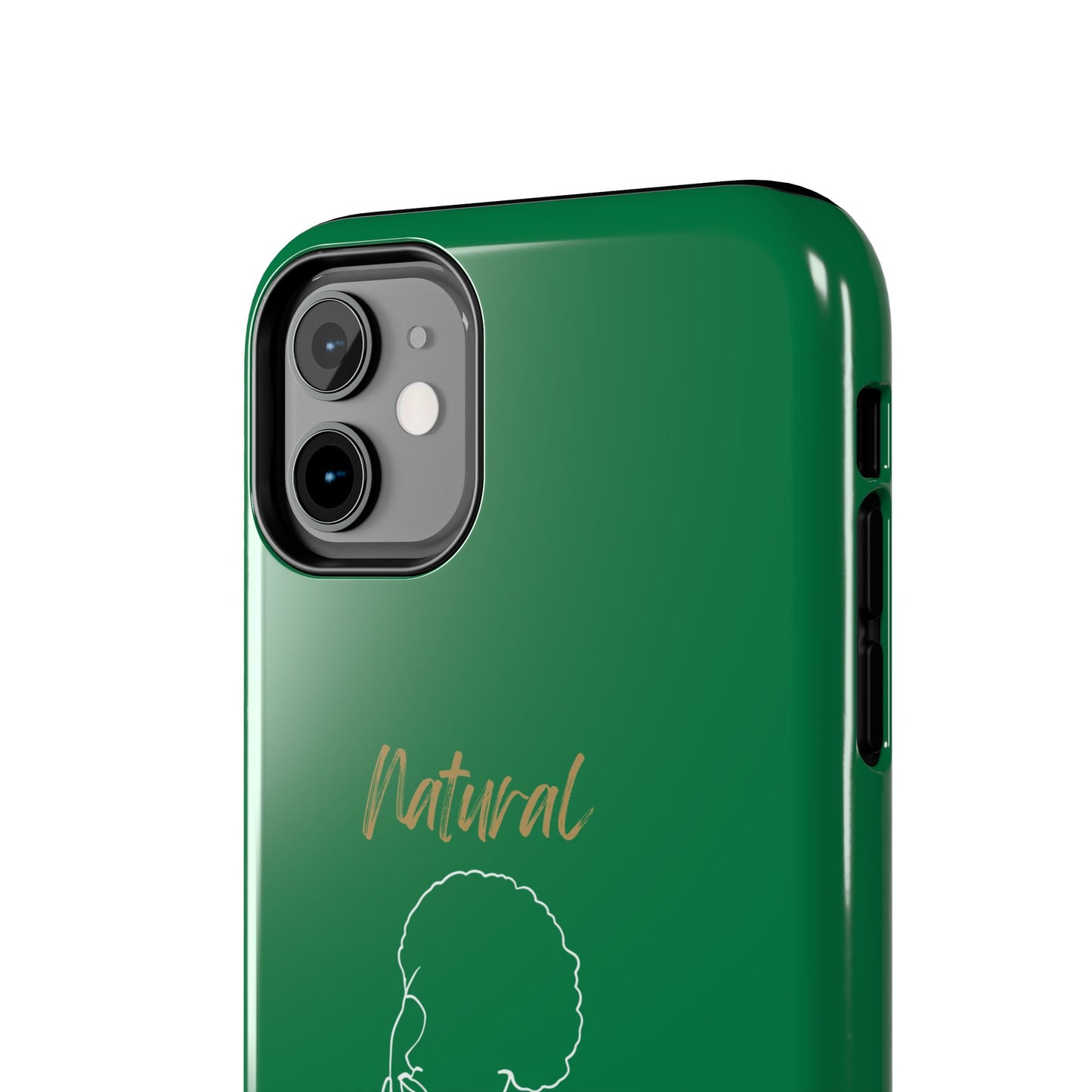 Natural Woman Cute Afro (WL)Tough Phone Cases DARK GREEN