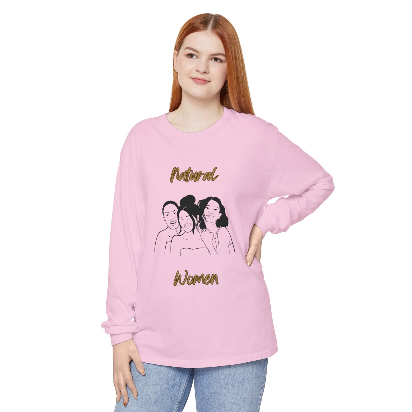 Natural Woman Laughing Friends (BL) Long Sleeve T-Shirt