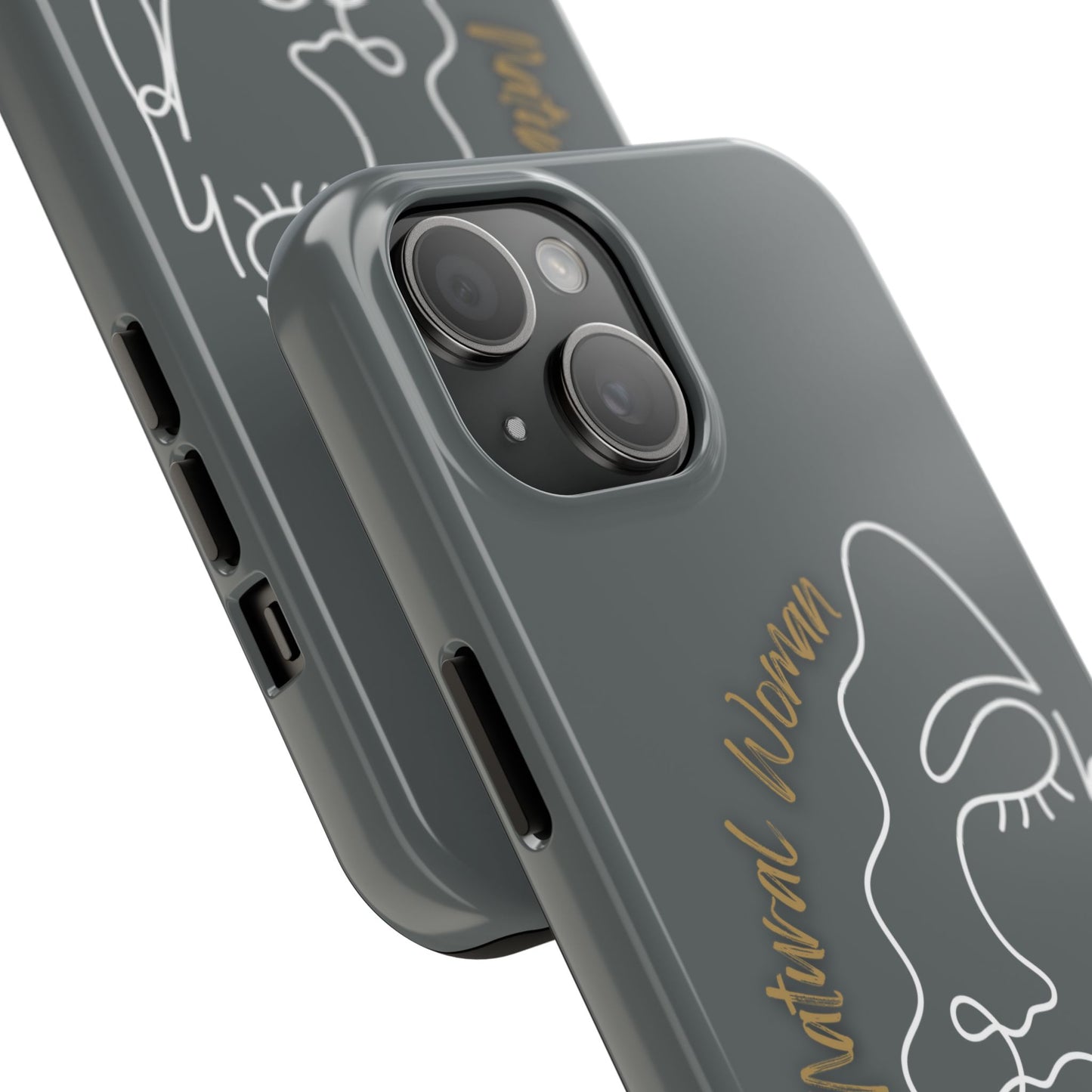 Natural Woman Half Face (WL)Tough Phone Case DARK GREY